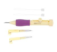 ASHATA Kit de Herramientas de Pluma de Aguja Perforadora de Bordado, Aguja de Acero Inoxidable de 3 Tamaños para Manualidades, Costura Decorativa en Ropa, Almohadas, Funda de Edredón (plástica)