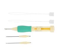 ASHATA Kit de Herramientas de Pluma de Aguja Perforadora de Bordado, Aguja de Acero Inoxidable de 3 Tamaños para Manualidades, Costura Decorativa en Ropa, Almohadas, Funda de Edredón (plastico 2)