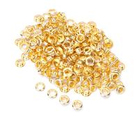 ASHATA Kit de Ojales de Latón de 4 Mm, 100 Juegos, Ojales de Metal de Doble Cara para Artesanía en Cuero, Bricolaje, Zapatos, Cinturones, Bolsos y Accesorios para Mochilas (GOLD)