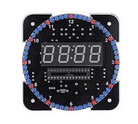 ASHATA Kit de reloj digital LED multifunción, kit de reloj de control de luz, temperatura y tiempo alternos, adecuado para el hogar, la escuela y la oficina (azul)