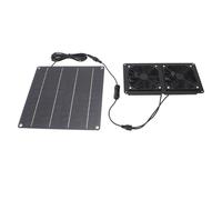 ASHATA Kit de Ventilador de Escape con Panel Solar de 15 W nergética para Invernaderos, Cobertizos, 2 Ventiladores, Diseño a Prueba de Lluvia