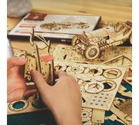 ASHATA Kits de Modelos Mecánicos de Madera, Rompecabezas de Vehículos 3D, Ensamblar Juguetes Educativos para el Desafío de Coordinación Mano-Ojo, Material de Madera Ecológico (D)