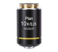 ASHATA Lente Objetivo de Plan Infinito, Lente Objetivo de Microscopio de Rosca RMS de 20,2 Mm para Microscopio Biológico con Vidrio óptico de Aleación de Aluminio (10X)