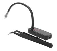 ASHATA Luz de Pinzas de Injerto de Pestañas, Rotación Flexible de 180°, Luz de Extensión de Pestañas de Curado con Pegamento LED Ligero con Pinzas para Salón de Belleza