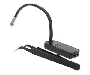 ASHATA Luz de Pinzas de Injerto de Pestañas, Rotación Flexible de 180°, Luz de Extensión de Pestañas de Curado con Pegamento LED Ligero con Pinzas para Salón de Belleza