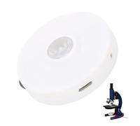 ASHATA Luz LED para Microscopio, Lámpara de Microscopio con Atenuación Continua y Espejo con de Carga Inteligente, para Laboratorio de Aula de Investigación Educativa