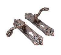 ASHATA Manija de Puerta de Entrada de Estilo Europeo, Palanca de la Puerta de Entrada con Llaves de Bloqueo, Aleación Universal de Aluminio Tranquilo, para Dormitorio, Baño, Hoteles, Sótanos
