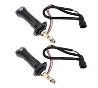 ASHATA Manijas de Joystick de Excavadora para Doosan DH DX150 215 225 300 370-9C, Controlador Ergonómico de 3 Botones de Aleación de Aluminio para Comodidad del Operador, Juego de 2 Piezas