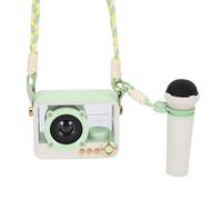 ASHATA Máquina de Karaoke para Niños, Mini Máquina de Karaoke con Micrófonos Inalámbricos y Altavoz Bluetooth Portátil, los Mejores Juguetes de para Niñas y Niños de 3 a 12 Años (Green)