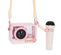 ASHATA Máquina de Karaoke para Niños, Mini Máquina de Karaoke con Micrófonos Inalámbricos y Altavoz Bluetooth Portátil, los Mejores Juguetes de para Niñas y Niños de 3 a 12 Años (Pink)