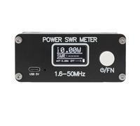 ASHATA Medidor de Potencia SWR, 150W 1.6-50MHz Pantalla Digital Precisa HF Medidor de Pie Corto con 5 Modos de Visualización y Alarma Inteligente, para Pruebas de Radio y Antena Amateur