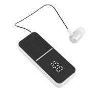 ASHATA Micrófono de Auriculares Inalámbricos, Micrófono de Solapa de Lavalier, Pantalla Digital de Llamada de Vibración de 400 MAh a la Batería de hasta 50 Horas, para Conducir o Andar (White)