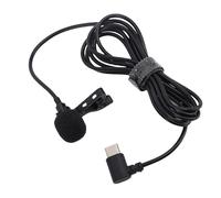 ASHATA Micrófono de Solapa de Lavalier, Micrófono de Solapa con Cable de USB Tipo C con Chip de Reducción de Esponja y Ruido a Prueba de Viento de bajo Retraso Portátil para la