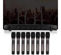 ASHATA Micrófono inalámbrico, micrófono inalámbrico de Metal UHF 700MHz - 790MHz Juego de micrófonos de Mano Profesional inalámbrico de 1 a 8, para Fiesta Familiar, Iglesia,Karaoke(EU)