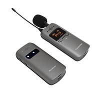 ASHATA Micrófono Lavalier Inalámbrico Profesional, Micrófono Lavalier UHF, Grabación con Cancelación de Ruido de 800 MAh Monitoreo en Tiempo Real Micrófono de Solapa Inalámbrico Anti