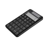 ASHATA Mini 2.4G USB Inalámbrico 29 Teclas Teclado Numérico y Calculadora 2 en 1 con Pantalla LCD, Energía Solar o 2 *AAA Pilas