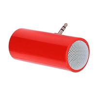 ASHATA Mini Altavoz Inalámbrico Enchufable Estéreo Portátil con Conector de 3,5 Mm para Teléfonos Móviles y Tabletas (Rojo)