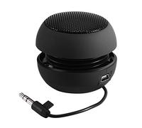 ASHATA Mini altavoz portátil de viaje recargable con conector de audio de 3,5 mm para iPod, MP3, MP4, MP5, teléfonos celulares, computadoras, etc. (negro)