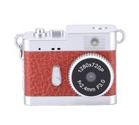 ASHATA Mini Cámara Llavero, Mini Cámara Digital Portátil HD 720P 5MP, Pantalla a Color de 0,96 Pulgadas, con Tarjeta de Memoria de 32 GB para Grabación de Aprendizaje en Viajes (Marrón Vintage)