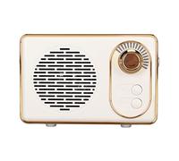 ASHATA Mini Presidente Retro del Vintage Bluetooth 5.0, Reproductor MP3 Recargable con USB AUX. (White)