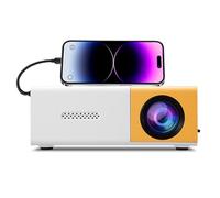 ASHATA Mini Proyector Portátil para Teléfonos Inteligentes, Proyector de Películas de 1080p con Altavoz Incorporado, Compatible con HDMI, USB 2.0, para el Hogar, Al Aire Libre