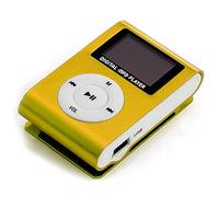 ASHATA Mini Reproductor de Música MP3 Portátil de Metal, Reproductor de MP3 con Pantalla LCD con Clip y Ranura para Tarjeta TF, Batería Recargable de 90 MAh, Plateado (Gold)