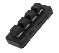 ASHATA Mini Teclado de 4 Teclas, Bluetooth Inalámbrico y Teclado de Macro Programable USB Personalizado con RGB con Retroiluminación para Tableta de Computadora, Enchufable, Enchufe y