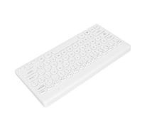 ASHATA Mini Teclado Inalámbrico de 2,4G con Receptor USB, Luz Fina, 78 Teclas, Entretenimiento de Oficina, Teclado para Juegos para PC, Ordenador Portátil (White)