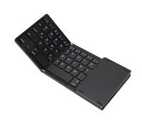 ASHATA Mini Teclado Inalámbrico Plegable, Teclado Bluetooth con Panel Táctil, Soporte de Tamaño Completo 3 Dispositivos Teclado Plegable Inalámbrico Portátil Recargable