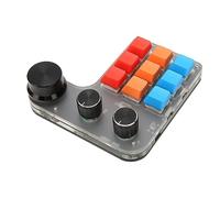 ASHATA Mini Teclado Personalizado, Retroiluminación RGB, 9 Teclas, 3 Perillas, Teclado Macro, Programación de Teclado Macro, Teclado Mecánico con Interruptor Azul, Conexión USB BT, para