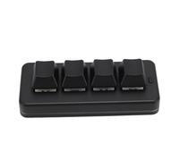 ASHATA Mini Teclado USB de 4 Teclas, Teclado Mecánico para Juegos con una Mano, Programación, Teclado Macro, Teclado RGB, Interruptor Azul, 2,4G BT, USB con Cable, 3 Modos para