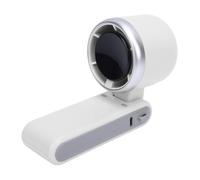 ASHATA Mini Ventilador con Pantalla Digital |Ventilador de Mano Recargable de 5 Engranajes Plegable para Exteriores (WHITE)