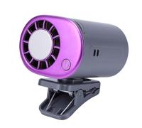ASHATA Mini Ventilador de Aire Acondicionado Portátil |Ventilador de Coche con Clip con Pantalla LED, Rotación de 360° para Viajes Al Aire Libre