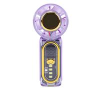 ASHATA Mini Ventilador de Mano con Pantalla LED |USB Portátil de 5 Velocidades de 20000 RPM Recargable para Viajes Al Aire (PURPLE)