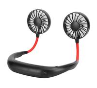 ASHATA Mini Ventilador Portátil con Banda para el Cuello, Ventilador Personal Recargable por USB de 3 Velocidades, de Refrigeración de Escritorio Doble, para Colgar en el Cuello con Manos Libres