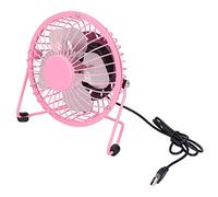 ASHATA Mini Ventilador Silencioso, Ventilador de Escritorio USB Portátil con Rotación de 360°, de Artesanía de Hierro con Hoja de Aluminio para Oficina en Casa, de Refrigeración Ultrasilencioso (PINK)