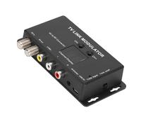 ASHATA Modulador UHF TV Link Convertidor AV A RF Extensor IR con Pantalla de Canal, PAL Opcional, Nivel de Salida de Audio y Video Ajustable, Alimentación USB de 5 V, Compatible con Decodificador y