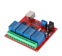 ASHATA Módulo de relé, 4 canales 12 V ordenador USB Smart Switch Controller PC Relay Module Expansion Board Use Importado de alto rendimiento USB Control Chip.