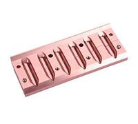 ASHATA Molde para Lápiz Labial de Aleación de Aluminio, Bricolaje de Doble Uso con 12,1 Agujeros, Herramienta de Cosméticos de Oro Rosa para Hacer Bálsamo Labial en el Hogar (6 agujeros)