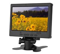 ASHATA Monitor de 7 Pulgadas, Pantalla de Monitor de 1024 X 600 con Entrada/VGA/AV, 16:9, Retroiluminación LED, Compacto Y Portátil, para, Pantalla de Automóvil, CCTV (Enchufe Europeo)
