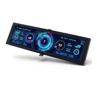 ASHATA Monitor de Temperatura Informática de 8.8 Pulgadas, Visualización de Pantalla Secundaria de 1920x480 con Interfaz de PH Tipo C, Ranura para Tarjeta de Memoria Pequeña, Función