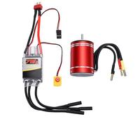 ASHATA Motor sin Escobillas RC de Grado Profesional ESC Combo Motor de 4600KV y ESC de 75A para Coches y Barcos Competitivos a Escala 1/10