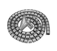 ASHATA Organizador de Cables con Tubo en Espiral Flexible, Protector de Cables con Solución con Cremallera, Evita el Polvo, Fácil de Usar, Ideal para el Hogar y la Oficina (Silver)