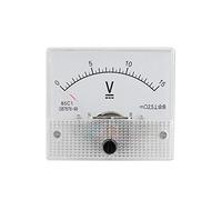 ASHATA Panel de Voltímetro de Corriente Analógico CC 85C1, Voltímetro Analógico de Voltaje con Precisión de 2,5, bajo Consumo, Tamaño Pequeño, Ligero, Duradero (Medición de presión 0-15V)