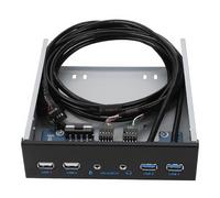 ASHATA Panel Frontal USB, Panel Frontal de extensión de Audio HD USB 3.0 + USB 2.0 19PIN para WinXP / 2003 / Vista / 2008/7 / 32 / 64BIT / Mac