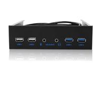 ASHATA Panel Frontal USB, Panel Frontal de extensión de Audio HD USB 3.0 + USB 2.0 19PIN para WinXP / 2003 / Vista / 2008 / Windows 7 / WIN8 32 / 64BIT / Mac