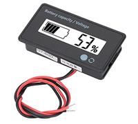 ASHATA Pantalla LCD de la Capacidad de Capacidad de Batería de Alta Especificación con Alarma de Iluminación de Fondo para Baterías de ácido/litio de Plomo de 12-84V, Configuración Simple para