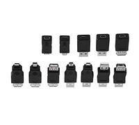 ASHATA Paquete de 12 Adaptadores USB 2.0, Kit de Conectores Convertidores Micro USB y Mini Macho Hembra Plug and Play, Alta Velocidad, Compatible con 1.1 .0, Resuelve Problemas de Conexión