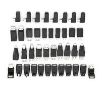 ASHATA Paquete de 40 Adaptadores USB 2.0 en ángulo Mini Micro B Macho Hembra Convertidores Kit de Alta Velocidad Tipo A, Plug and Play, Compatible con Versiones Anteriores USB 1.1 .0, Kit de