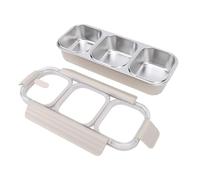 ASHATA para Refrigerios a Prueba de Fugas Hecha de Acero Inoxidable 304 Perfecta para el Trabajo Escolar y Viajes 10.63x4.53x2.36in (Tres rejillas)